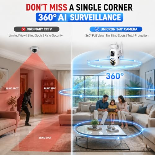 Image of UNICRON CCTV Camera for Home Security Outdoor & Indoor, Wireless WiFi 360