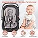 Infant Carseat Insert, 2-in-1 Reversible Baby Car Seat Cushion for Newborn Toddler Head & Body Support Car Seat Pad for Carseats, Strollers, Swings, Bouncers(Black)