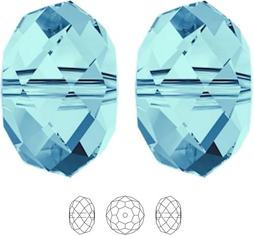 Miniatura 4 de Adabele - 100 cuentas de cristal facetadas austriacas de 0.31 pulgadas (0.315in), color azul aguamarina, espaciador compatible con cristales de