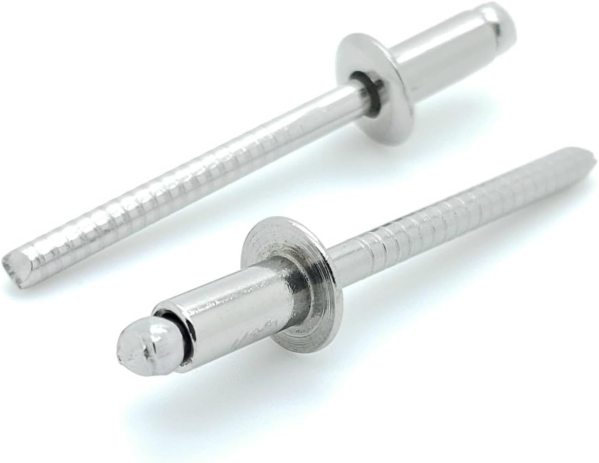 BCP Fasteners 100 Qty 304 Stainless Steel Blind Rivets (#6-10) 3/16" Diameter x 5/8" Grip (BCP182)