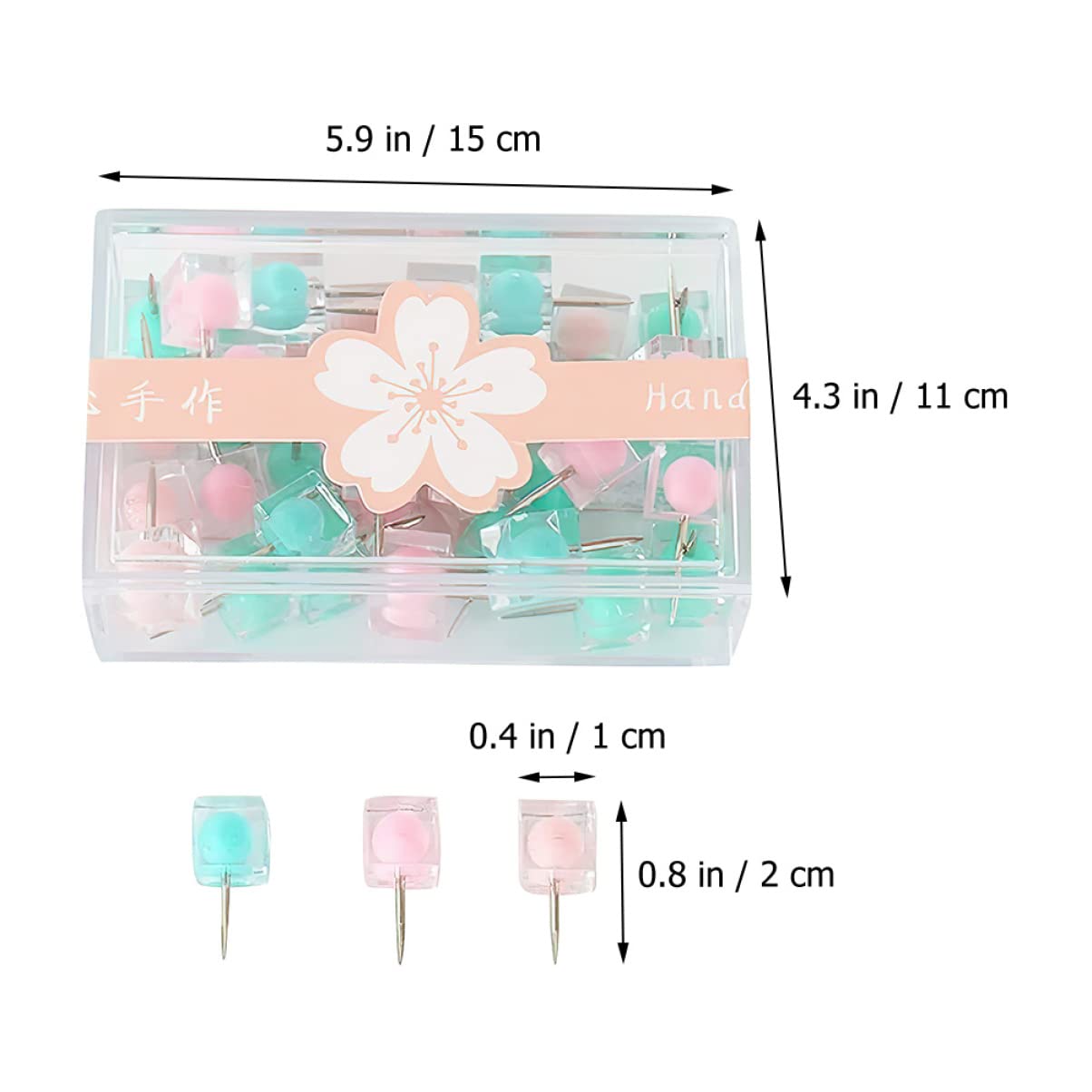 Lurrose 5 Set Di Puntine Da Disegno Puntine Da Disegno Portatili Quadrate Per Decorazioni Murali E Organizzazione 40 Pezzi*5