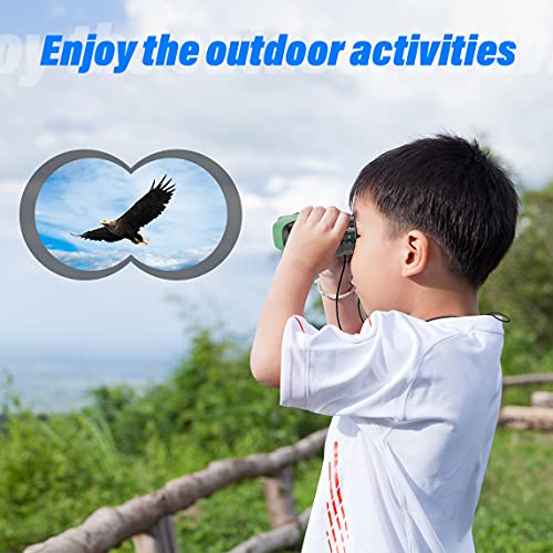 Binoculares compactos infantiles 8x21 verde resistentes al agua miniatura 5