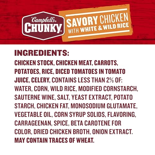 Image of Campbell's Chunky Soup, Savory Chicken with White and Wild Rice Soup, 18.8 Oz Can (Pack of 2)