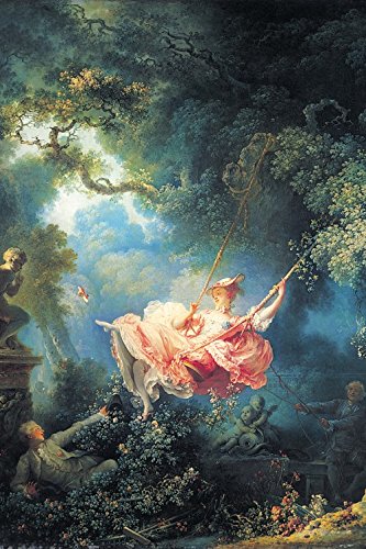 1art1 Jean-Honoré Fragonard Poster Impression sur Toile Les Hasards Heureux De L'Escarpolette, 1767 Affiche Murale XXL Encadrée | Tendue sur Cadre en Bois |...