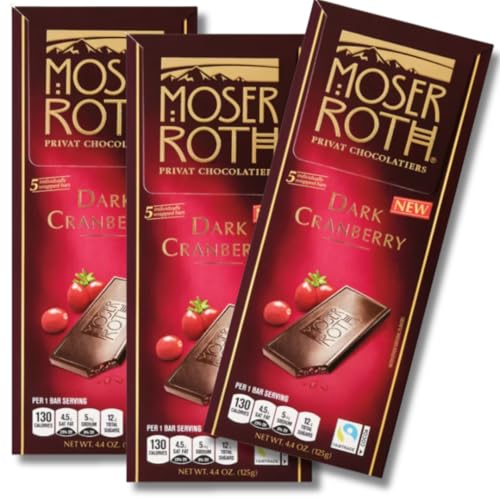 3 Pack – Dark Chocolate Cranberry Bars, 5 Individually Wrapped