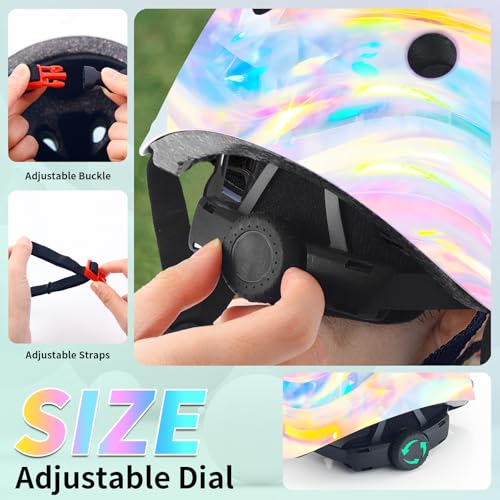 Image of Adjustable Gradient Color Kids /Toddler Bike Helmet for 1-2-3-5-8-14 Years Boys Girls,Skateboard Helmet with Knee and Elbow Pads Wrist Guard Roller Skates,Cycling,Skating Scooter Longboard