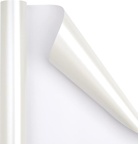 Miniatura 6 de RUSPEPA Papel de regalo metálico blanco roto, papel mate de color sólido, perfecto para bodas, cumpleaños, Navidad, baby shower, 17 pulgadas x 32.8