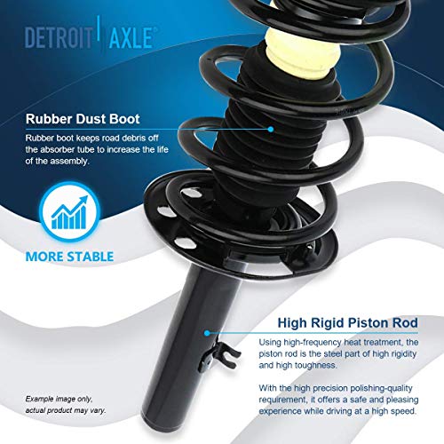 Image of Detroit Axle - Front Struts for 2009-2012 Ford Flex [Non-Turbo] Complete 2 Struts with Coil Spring 2010 2011 Replacement Suspension Quick Install Ready Shocks Assembly