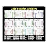 Lodoot 2026年カレンダーマウスパッド 通年プランナー 休日を強調し、効率的なスケジューリングとオフでのライフスタイルの整理。