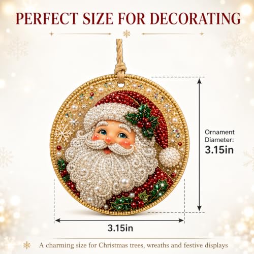 6PCS Christmas Ornaments DIY Pearl Diamond Art Kits - image 7
