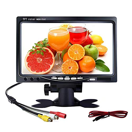 Bainna 7 Inches Screen Car Camera Monitor TFT LCD Display with 2 Video Input for Car/RV/Truck/Pickup/Van