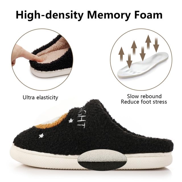 Feionusin Meet Me At Midnight Slippers for Womens Mens Warm Fuzzy Slippers Memory Foam Cloud Slides Slip-on Cozy Winter Indoor Bedroom Pillows Flat Shoes3