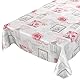 Tischdecke Wachstuchtischdecke Wachstuch Wachstischdecke pflegeleicht abwaschbar Rosen Landhaus Antik Grau 100 x 140cm, Schnittkante