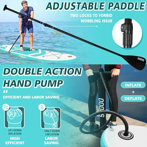 SUDOO Inflatable Stand Up Paddle Board 10'x30"x6"/300x76x15cm Stand Up Paddle Board Ultra-Light Included Inflatable SUP Board, Adj Paddle, Pump, Backpack, Leash, 3 Fins, Non-Slip Deckpad, Repair Kit - Image 5