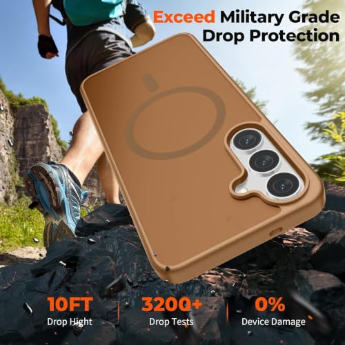 Image of AIBEX Back Cover for Samsung Galaxy S24 Plus| Slim Case with Wireless Charging Support | Anti-Scratch, Shockproof, Anti-Fingerprint & Lightweight Military-Grade Protective Cover - Brown