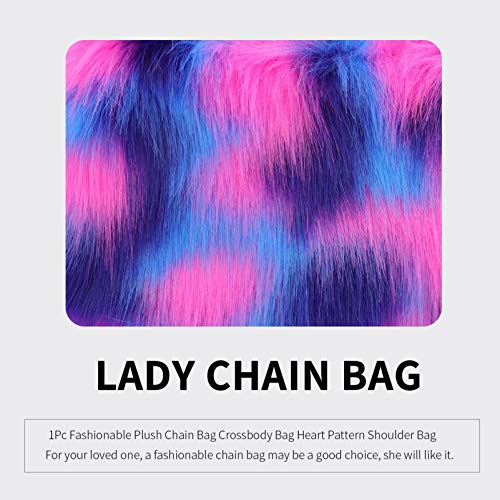 KESYOO Bolsa Feminina de Inverno Fuzzy Com Corrente Em Pele SintÃ©tica Macia Grande Balde Grande Bol