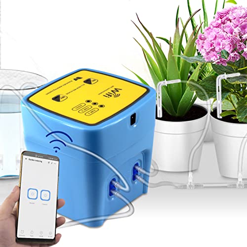 Remote Control Wifi Drip Irrigation Kit, Suertree Automatic Watering System For Potted Plants Up To 20, Plant Waterer Devices With Auto/Manual/Delay Watering Mode Via App (Blue) #TOP4
