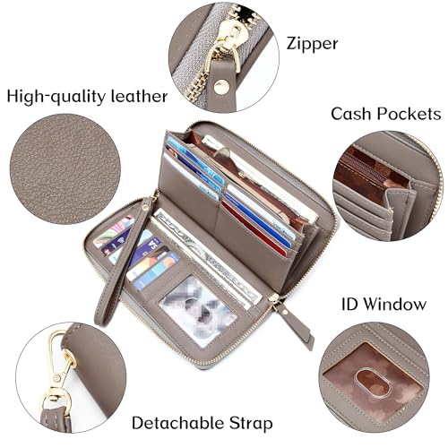 Image of GEEAD Custom Design Wristlet Wallets for Women PU Leather RFID Blocking Wallet