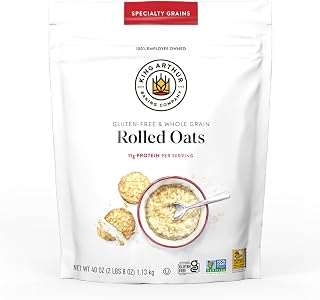 King Arthur Gluten-Free Whole Grain Rolled Oats 2lbs - 11g Protein, Sustainable High-Protein Oats for Oatmeal & Baking