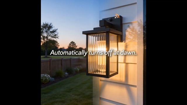 Image of 2 Pack Dusk to Dawn Outdoor Lighting, Modern Wall Sconce with Textured Glass, Waterproof IP65 Exterior Light Fixture, Soft Glow Warm Ambiance for Front Door Porch Garage, 10.6 Inch Height, Black