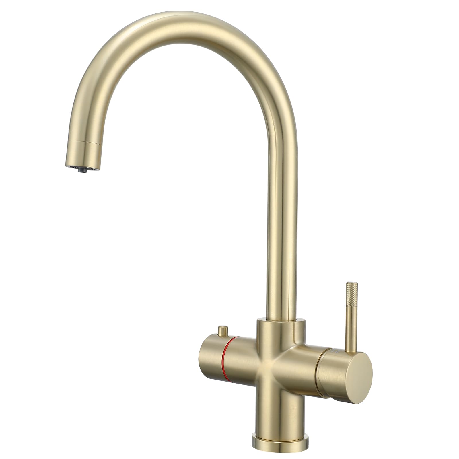 Yamataro 4in1 Boiling Water Tap Boiling/Filtred/Hot/Cold Instant Hot Water Tap for Kitchen Brass Brushed Gold (Boiler and Filter Not Included)
