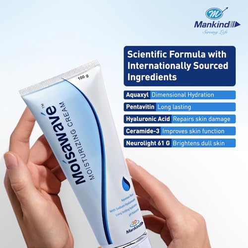 Image of Mankind Cream Lightweight Formula For 72H Moisture Lockdown, With Hyaluronic Acid, Ceramide & Aquaxyl, For Daily Face Moisturizer, Suitable For Dry, Oily And Sensitive Skin 100G