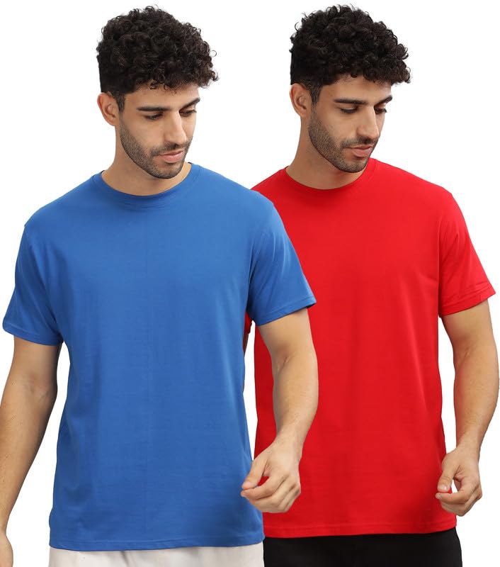 Image of XENOVAURBAN Unisex Regular Cotton Combo of 2 Solid Color Tshirt
