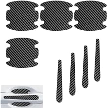 8PCS Car Door Handle Scratch Protectors, Carbon Fiber Vehicle Doors Handle Cover Guard Protective Film, Waterproof Car Door Handles Bowl Sticker, Universal Accessory for Most Auto Handles