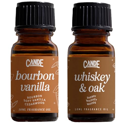 Image of CANDECraftCo Premium Fragrance Oil - Diffuser Oils Fragrances Scented for Home, Candle Soap Making Supplies, Aromatherapy Blends for House (0.34 Fl Oz) (2-Pack, Bourbon Vanilla & Whiskey & Oak)