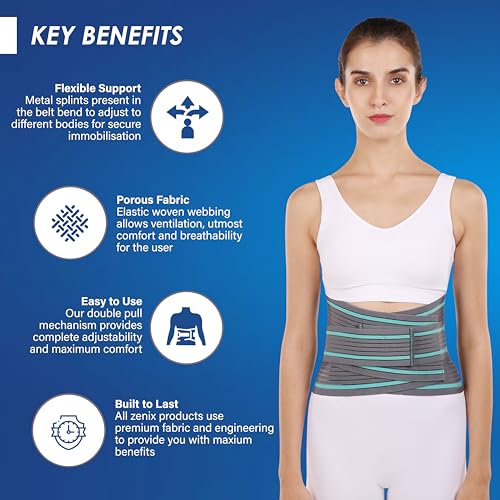 Image of Lumbo Sacral Back Support Belt | Pain Relief Lumbo Sacral Belt For Women & Men | Back Belt for Back Pain | Adjustable Back Support For Lumbar Spine | Lower Back Brace Support (Large)