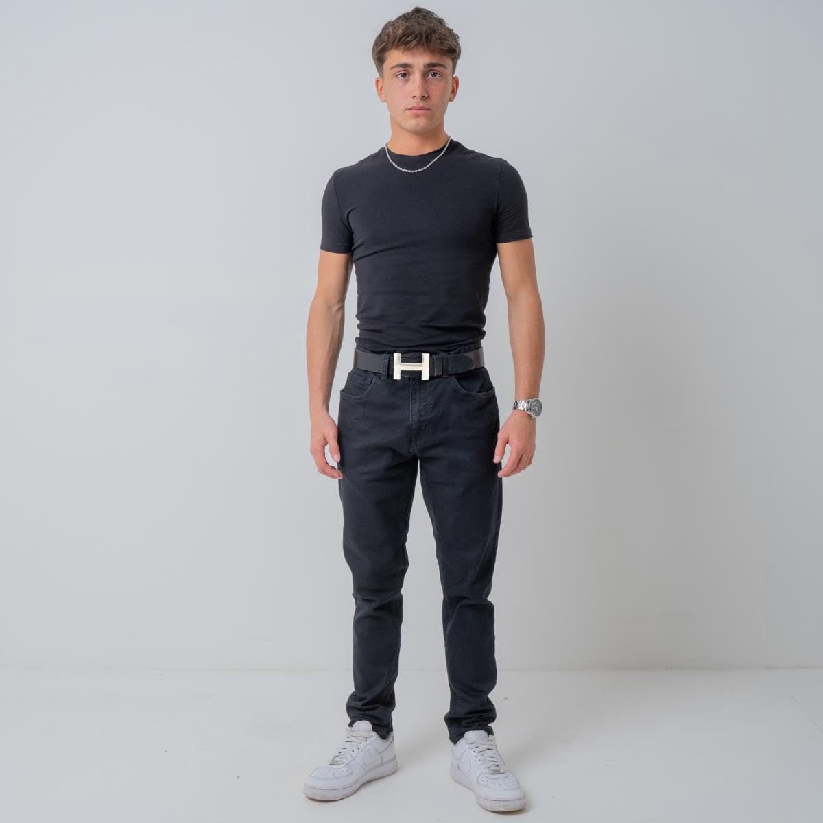 BELTINGER Designer Gürtel HENRY aus Vollrindleder 4 cm | Eleganter Ledergürtel für Damen und Herren 40mm | Silber glänzend