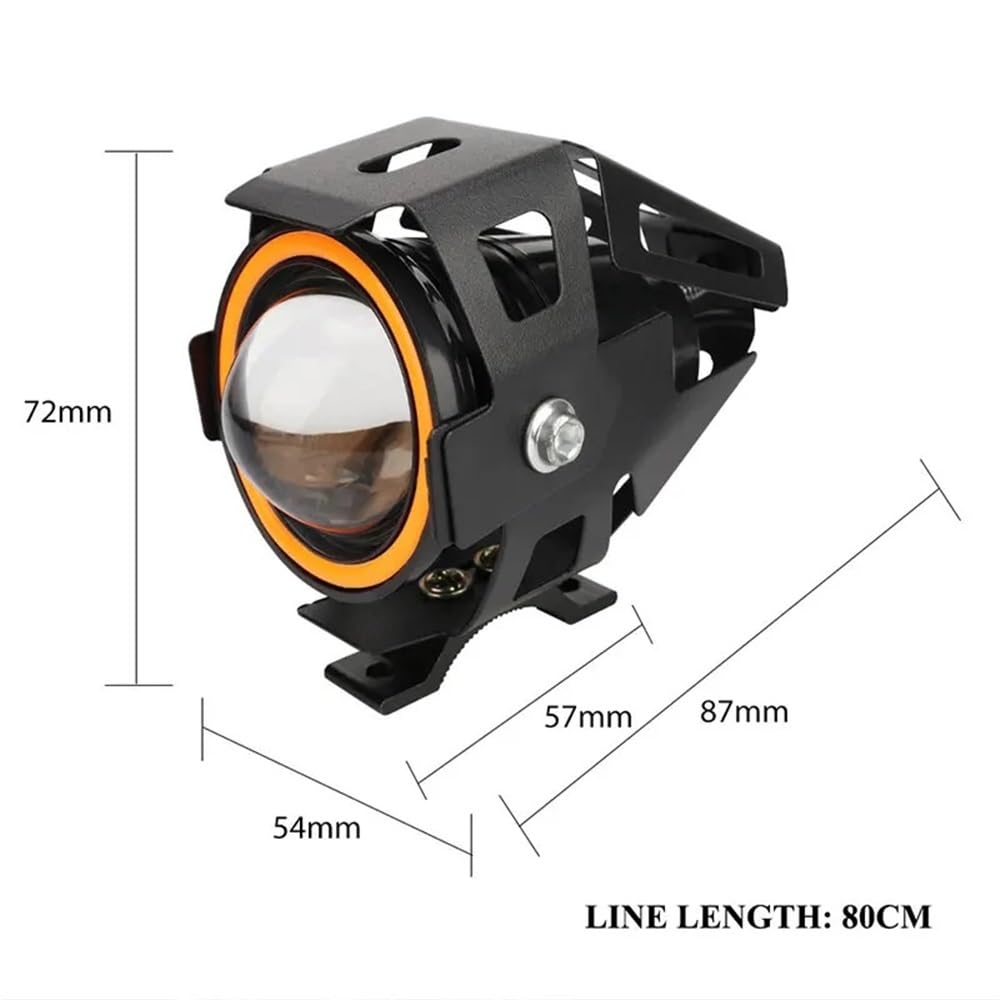 Fari Fendinebbia per moto Lente Luci di guida per scooter | Moto 2 pezzi Fari Angel Eye Faretto a LED Fendinebbia Fasci alti e bassi per moto Lente Luci di guida per scooter