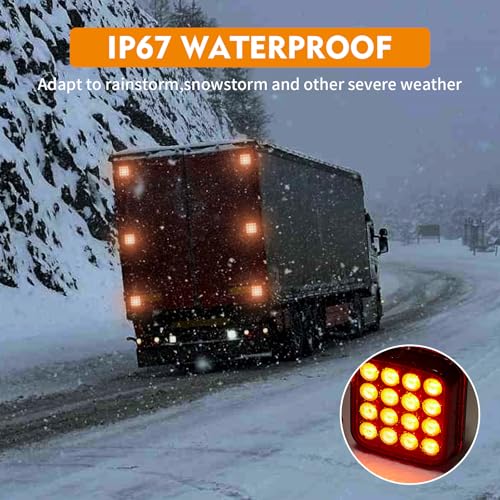 Magnetic Strobe Lights - Wireless Strobe Hazard Light Kit for Trucks Rechargeable Magnetic Flashing Beacon Lights for Vehicles & Trailers (Red)