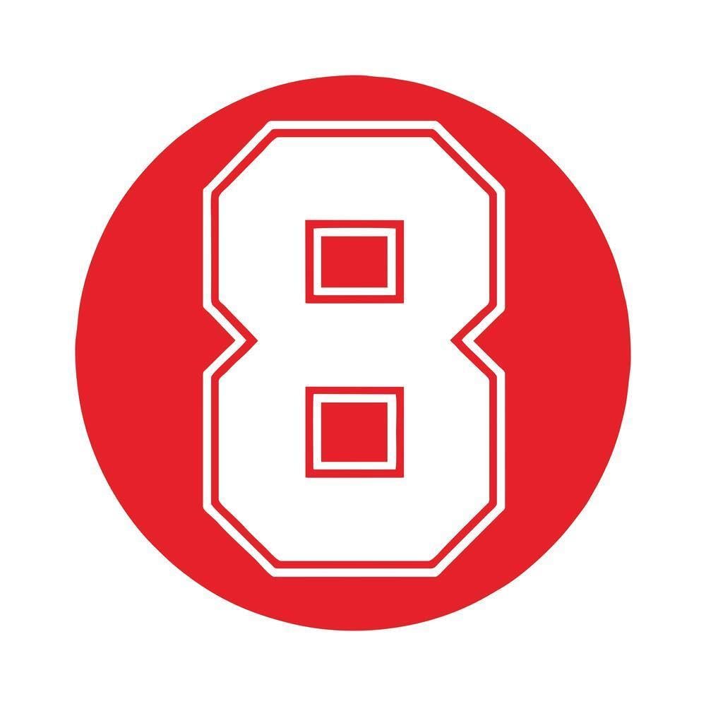 Number 8 Car Sticker Car Waterproof Decal PVC 15cm(Red,15cm)