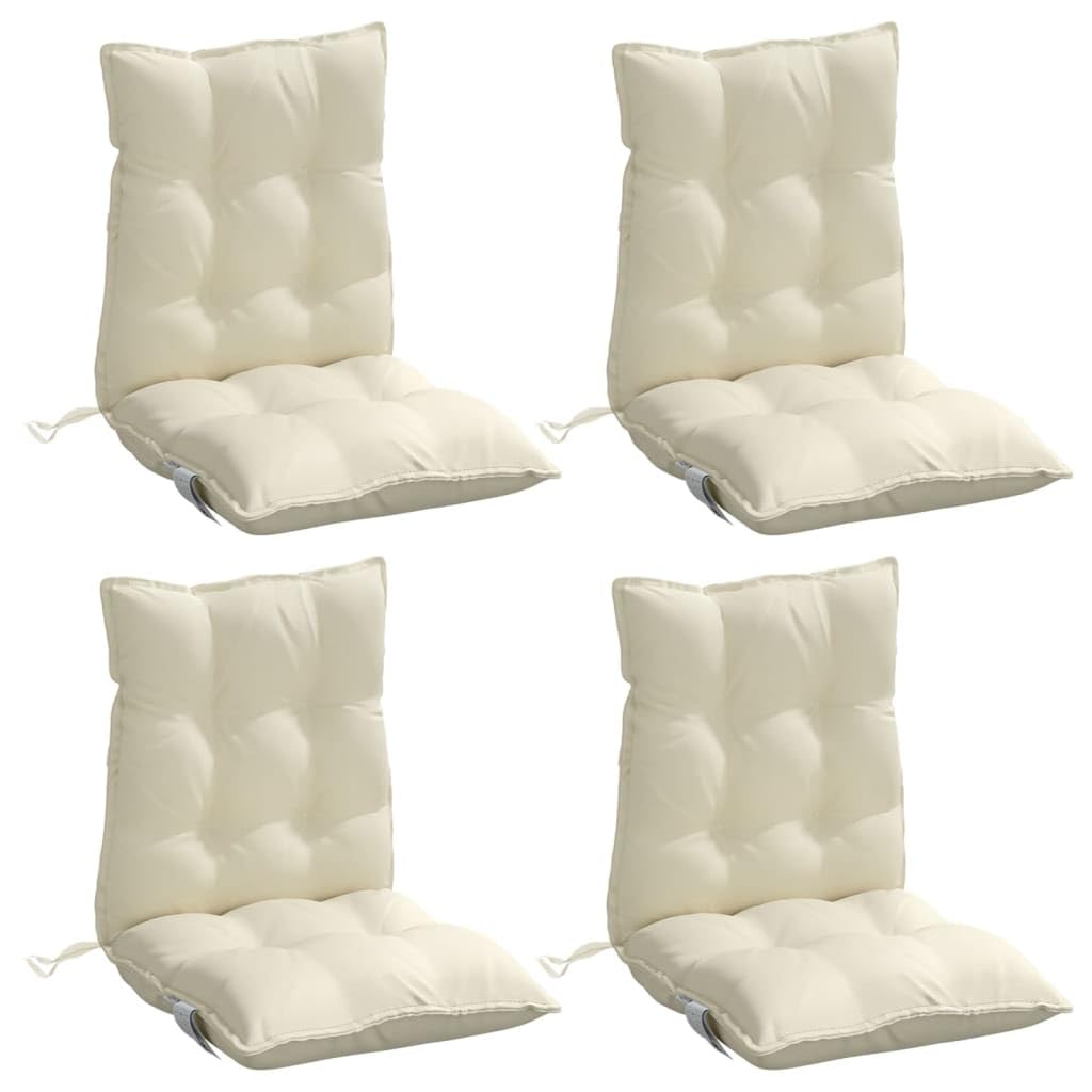 vidaXL Cojines para Silla con Respaldo bajo 4 uds Tela Oxford Crema