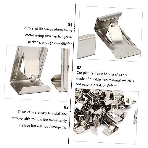 Image of DOITOOL 150pcs Picture Frame Clips for Wall Hanging Photo Frame Back Plate Hooks Easy to Install Hardware for Photos Artwork and Canvas