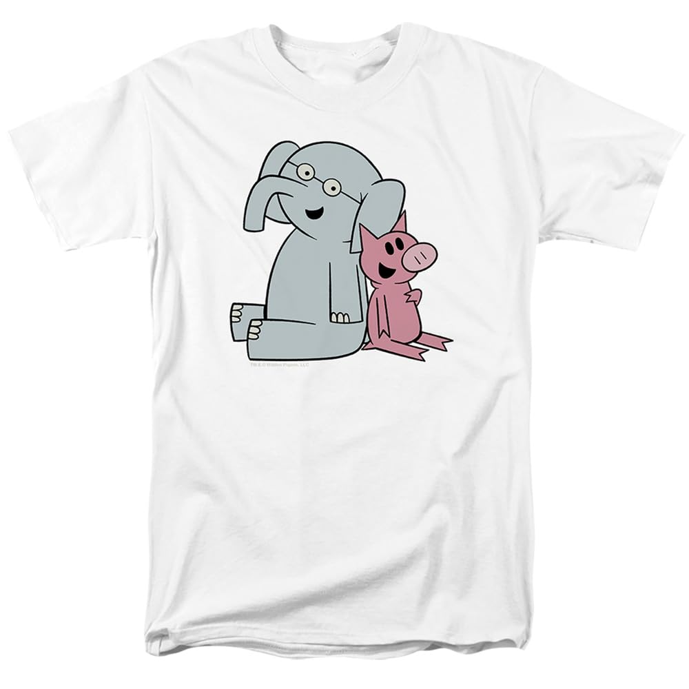 Popfunk Elephant & Piggie with Logo Unisex Adult T Shirt