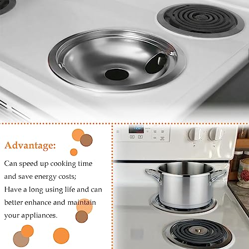 image for Mekar 4 Pack Upgraded Chrome Drip Pans Kits Reflector Bowls Compatible