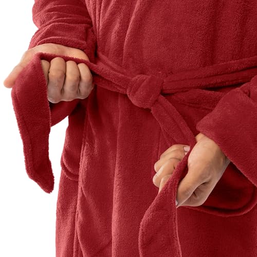 Image of Fruit of the Loom Men's Solid Plush Fleece Robe