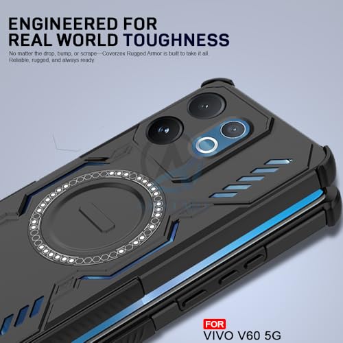 Image of AESTMO Back Case Cover for VIvo V60 / V60E / T4 Pro 5G | Magnetic Case with Built-in Metal Ring | Compatible with MagSafe Accessories | Shockproof Hybrid (PC + TPU, Black)