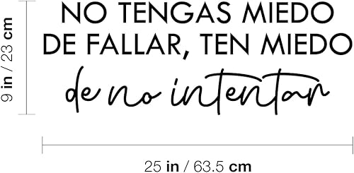 Miniatura 3 de Calcomanía de vinilo para pared, No Tengas Miedo De FallarDon't Be Afraid to Fail Be Afraid Not to Try - 9 x 25 pulgadas - Pegatina inspiradora de