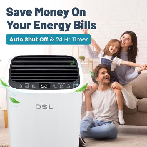 DSL 12L Electric Dehumidifier for Home - Bedroom Dehumidifier w/Digital Humidity Display, Sleep Mode, Laundry Drying, Drainage - Compact & Quiet, Energy-Efficient for Damp, Odour, Mould, Condensation - Image 8