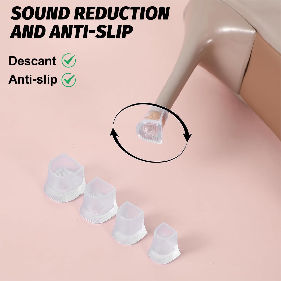 JEYORZY 5 Pares Protectores Para Tacón Alto, Fundas Transparentes Tacones, Stiletto Protectors