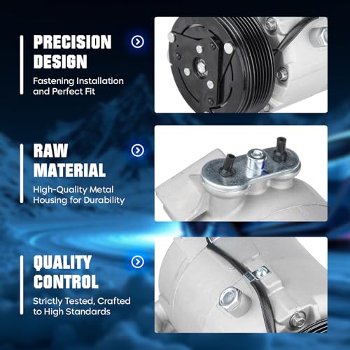 Air Conditioner AC Compressor With Clutch for Chevrolet Impala 3.5L 3.9L 2006-2011, for Malibu Monte Carlo PontiAC G6 3.9 2006, for Chevrolet Monte Carlo 3.5 06 07
