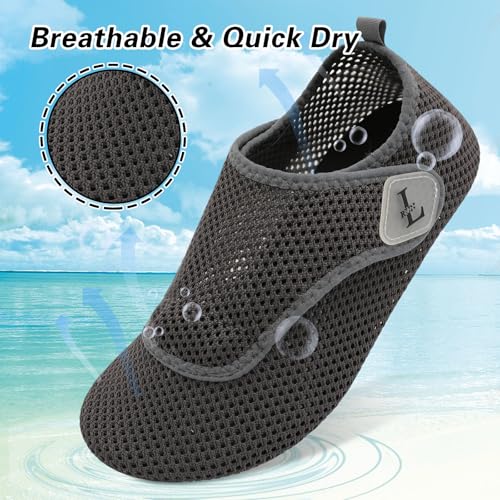 L-RUN Womens Mens Water Shoes Wide Toe Barefoot Swim Shoes for Beach Pool Sand Yoga Quick Dry Adluts Aqua Sock Non Slip2