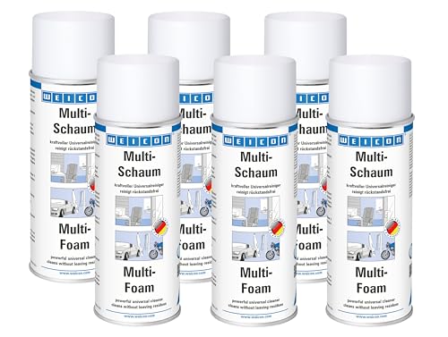 WEICON Multi-Schaum 400 ml | Schaumreiniger für Polster, Scheiben, Kunststoff und Metall | 6er Set