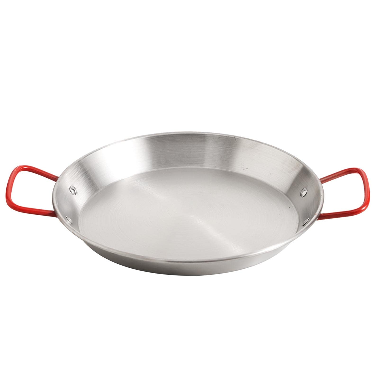 Stainless Steel Paella Pan, Non-Stick Spanish Paella Cooking Pot with Double Handles for Home Kitchen Restaurant Camping (Silver,30cm)