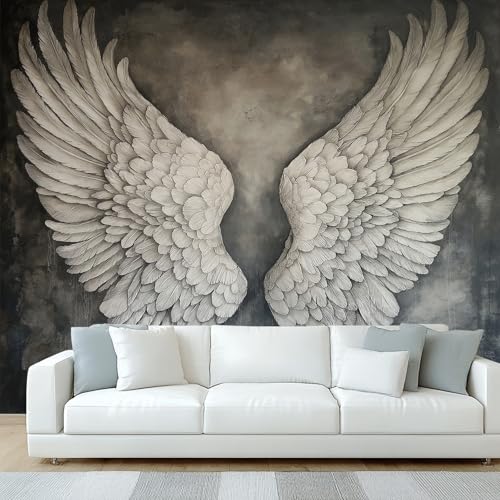 Generisch Tapete Engelsflügel Wohnzimmer Schlafzimmer, Fototapete Fantasy Wand Deko, Wallpaper, Wandtapete, Mustertapete, vliestapete, 150 x 105 cm