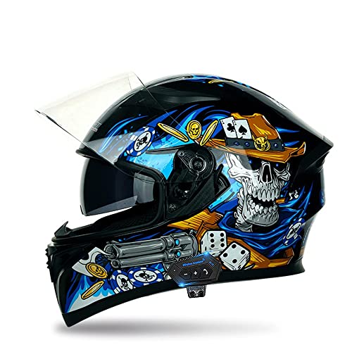 Full Face Motorcycle Bluetooth Helmet Motorcycle Full Face Helmet, ECE...