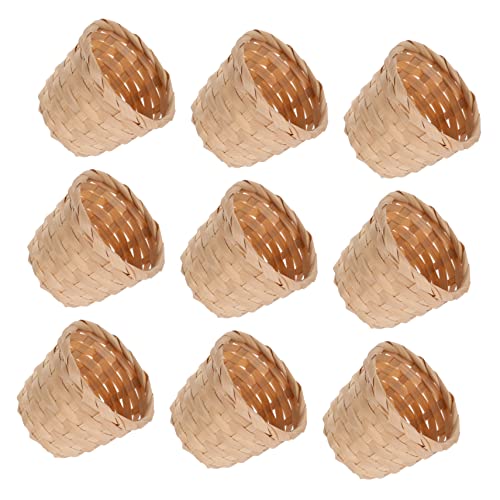 Zerodeko Wohnkultur 10Pcs Gewebte K?rbe Handgefertigte Speicherk?rbe Tragbarer L?ndlicher Sundies Beh?lter Fruchtanordnung K?rbe Picknickkorb Pflanzenbehälter